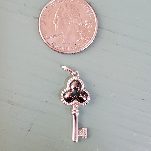 Vintage Sterling Silver Key Pendant - Picture 2 of 7